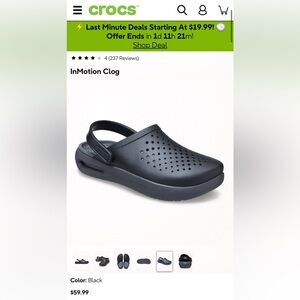 CROCS InMotion Black Slip-On Clog